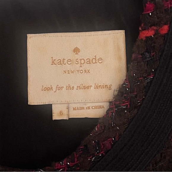 kate spade Multi Tweed Fringe Sheath Dress Brown Black Red Orange Size 6 - Picture 5 of 9